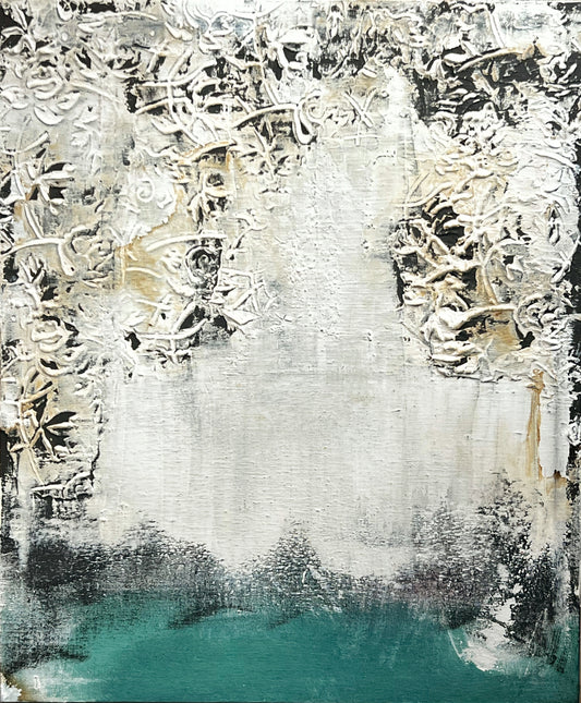 Empire Reduced to Pattern – Original Geometric Architectural Painting | 18x15" Deep Profile