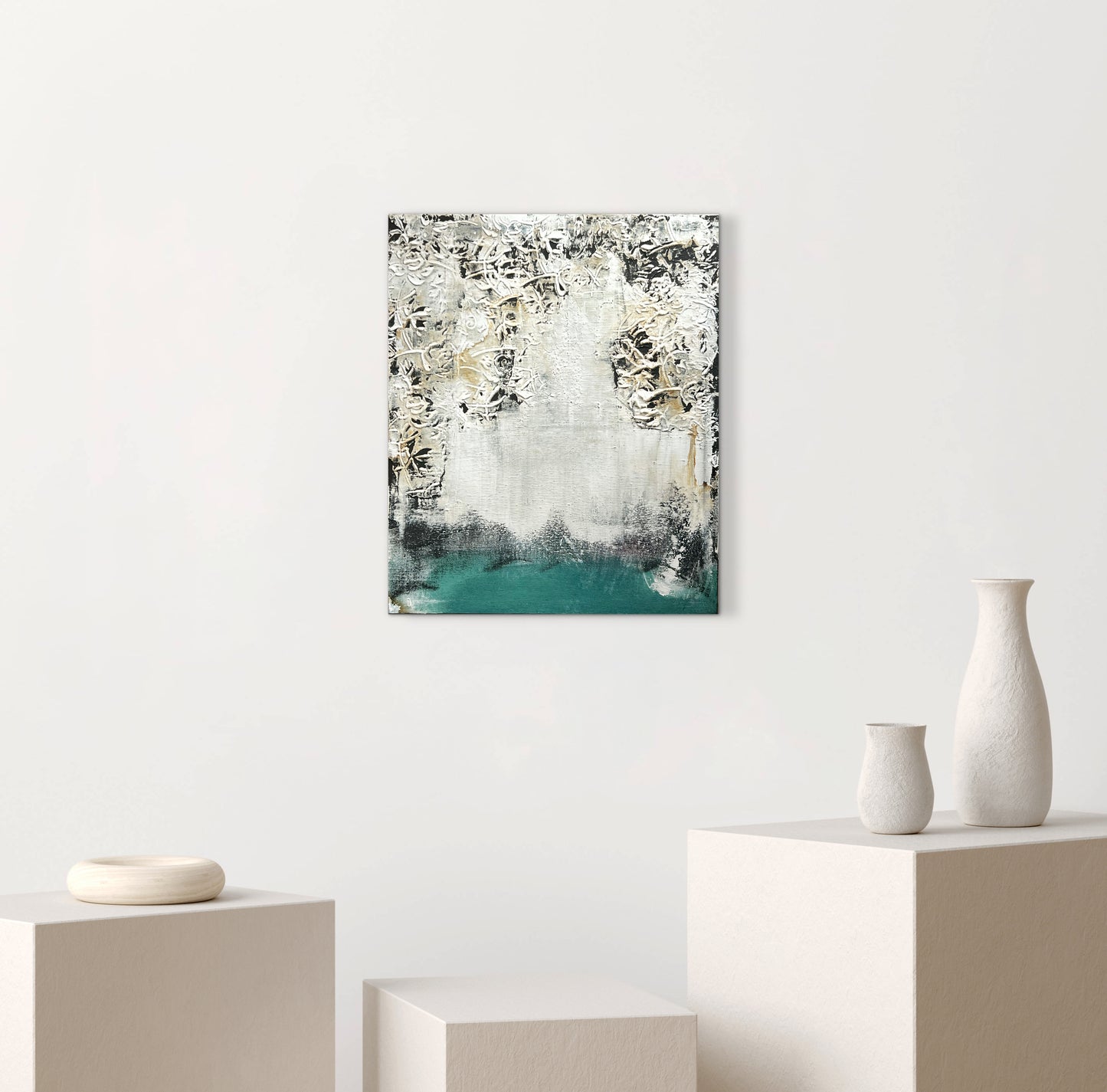 Empire Reduced to Pattern – Original Geometric Architectural Painting | 18x15" Deep Profile