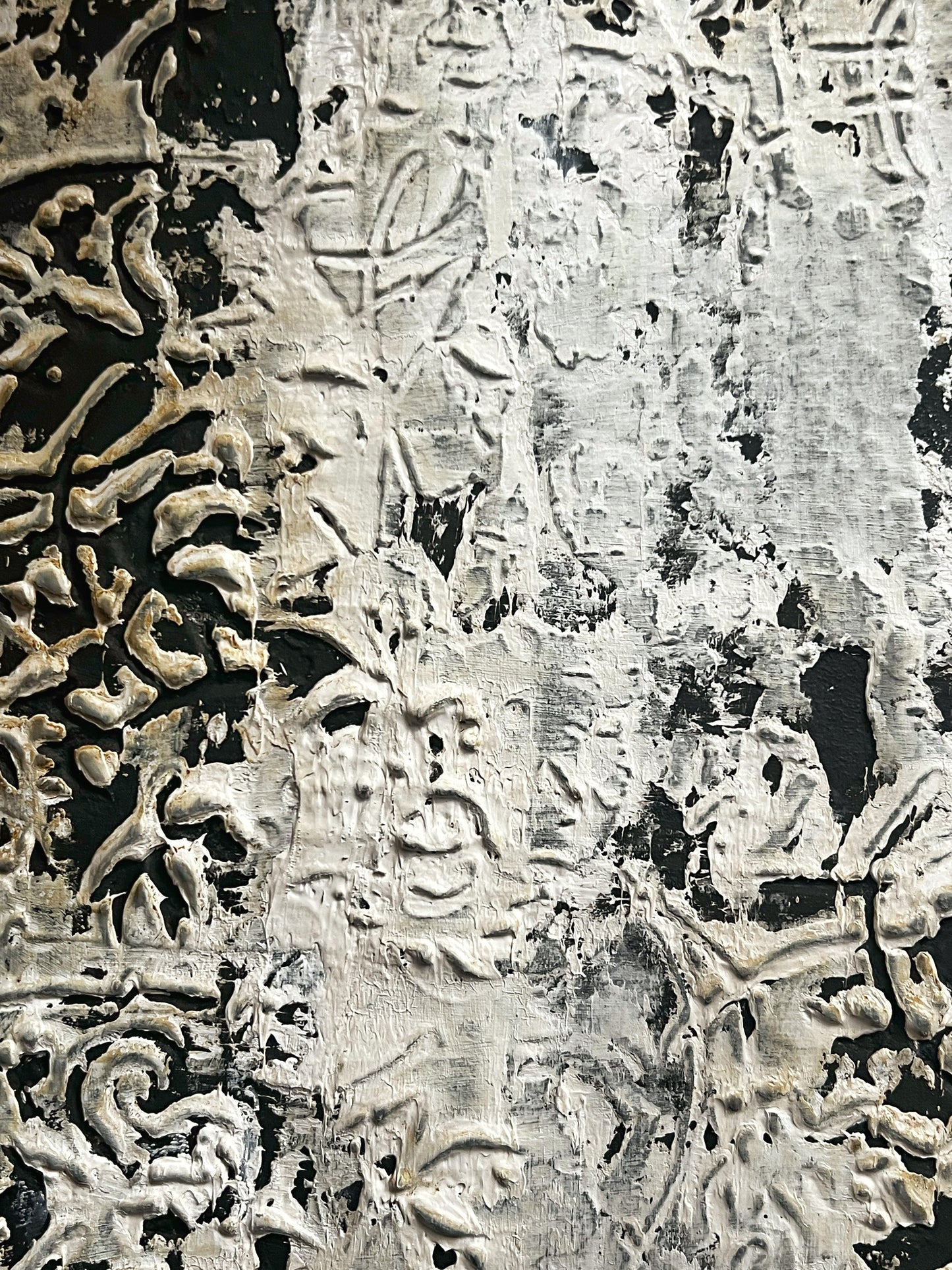 Somni d'Estuc – Original Architectural Stucco Textured Painting | 18x15" Deep Profile