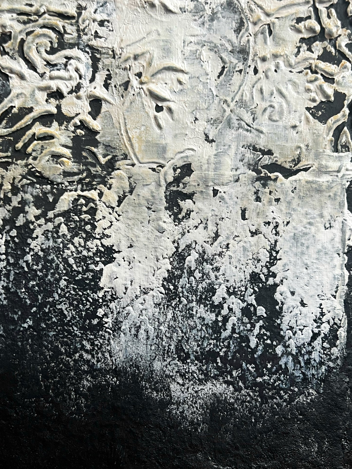 Somni d'Estuc – Original Architectural Stucco Textured Painting | 18x15" Deep Profile
