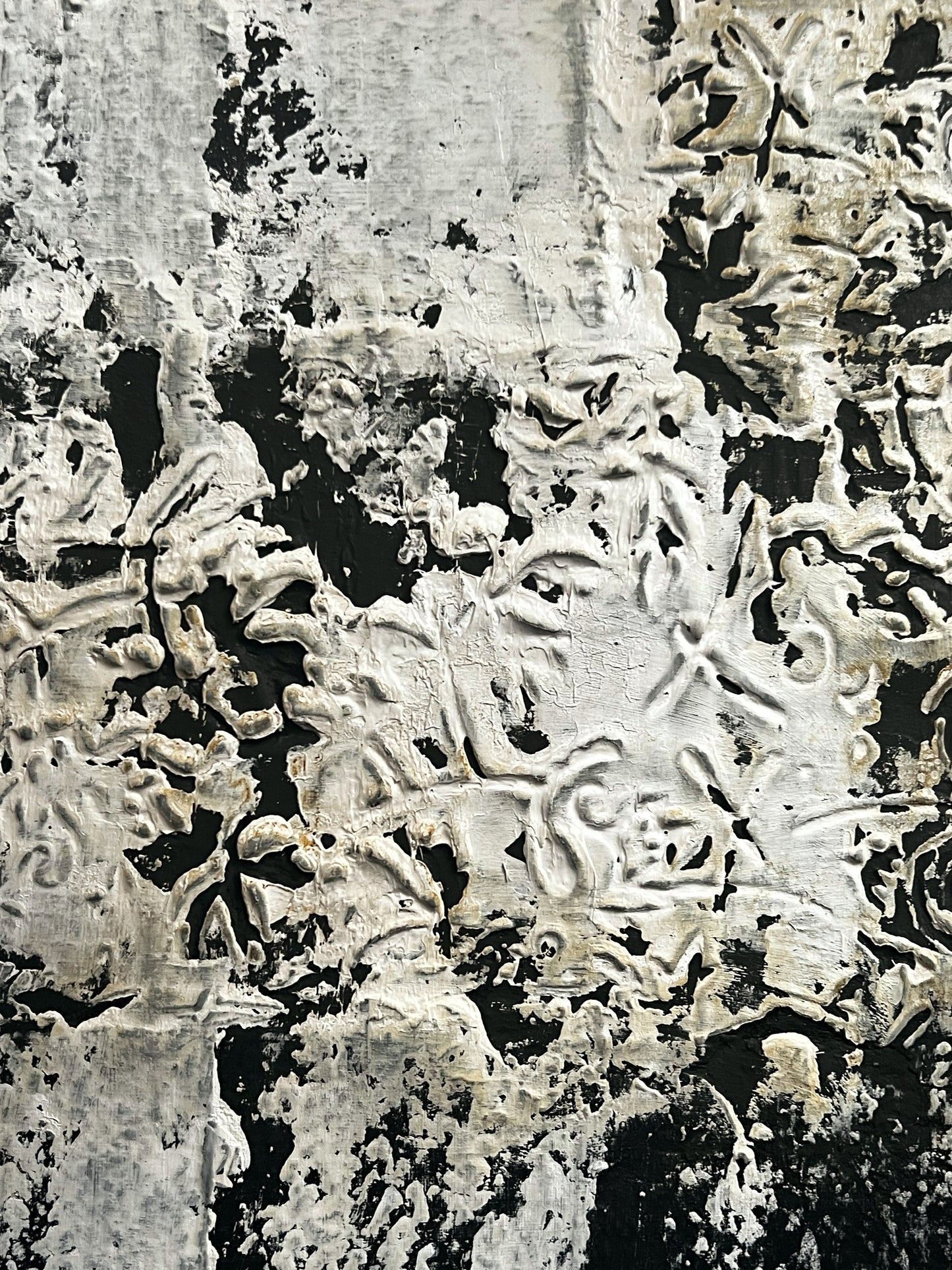 Somni d'Estuc – Original Architectural Stucco Textured Painting | 18x15" Deep Profile