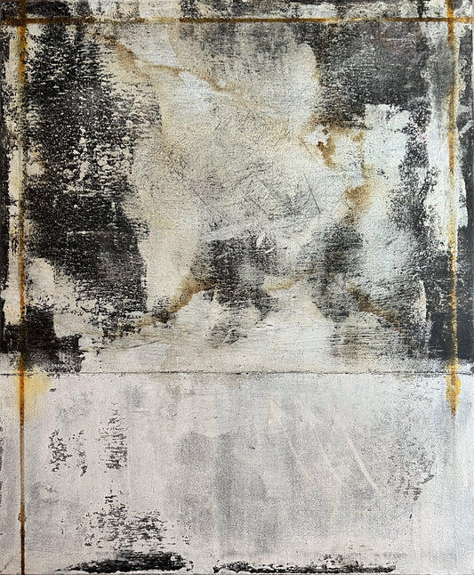 In Transition – Original Architectural White Heavy Textured Painting | 18x15" Deep Profile