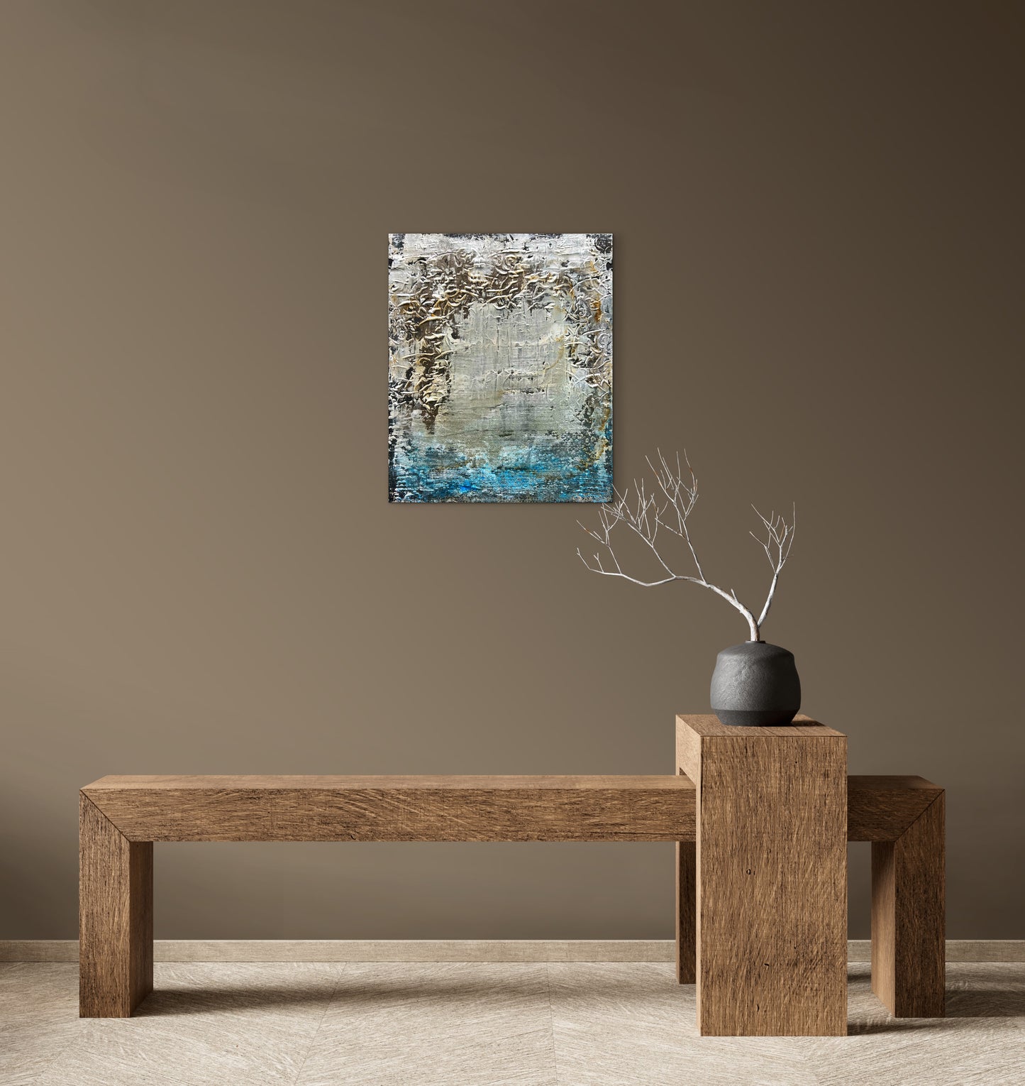 Veus del Passat Original Textured Abstract Painting  |  15.0" × 18.1"