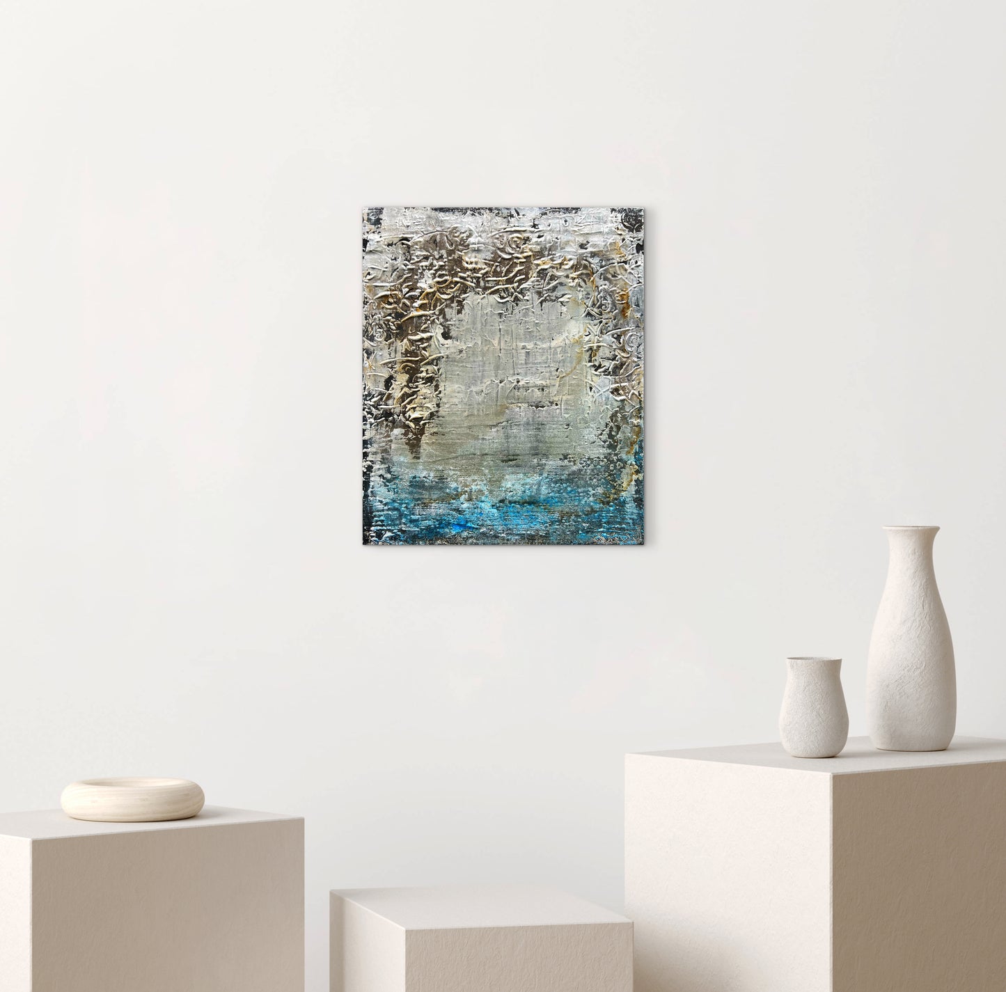 Veus del Passat Original Textured Abstract Painting  |  15.0" × 18.1"