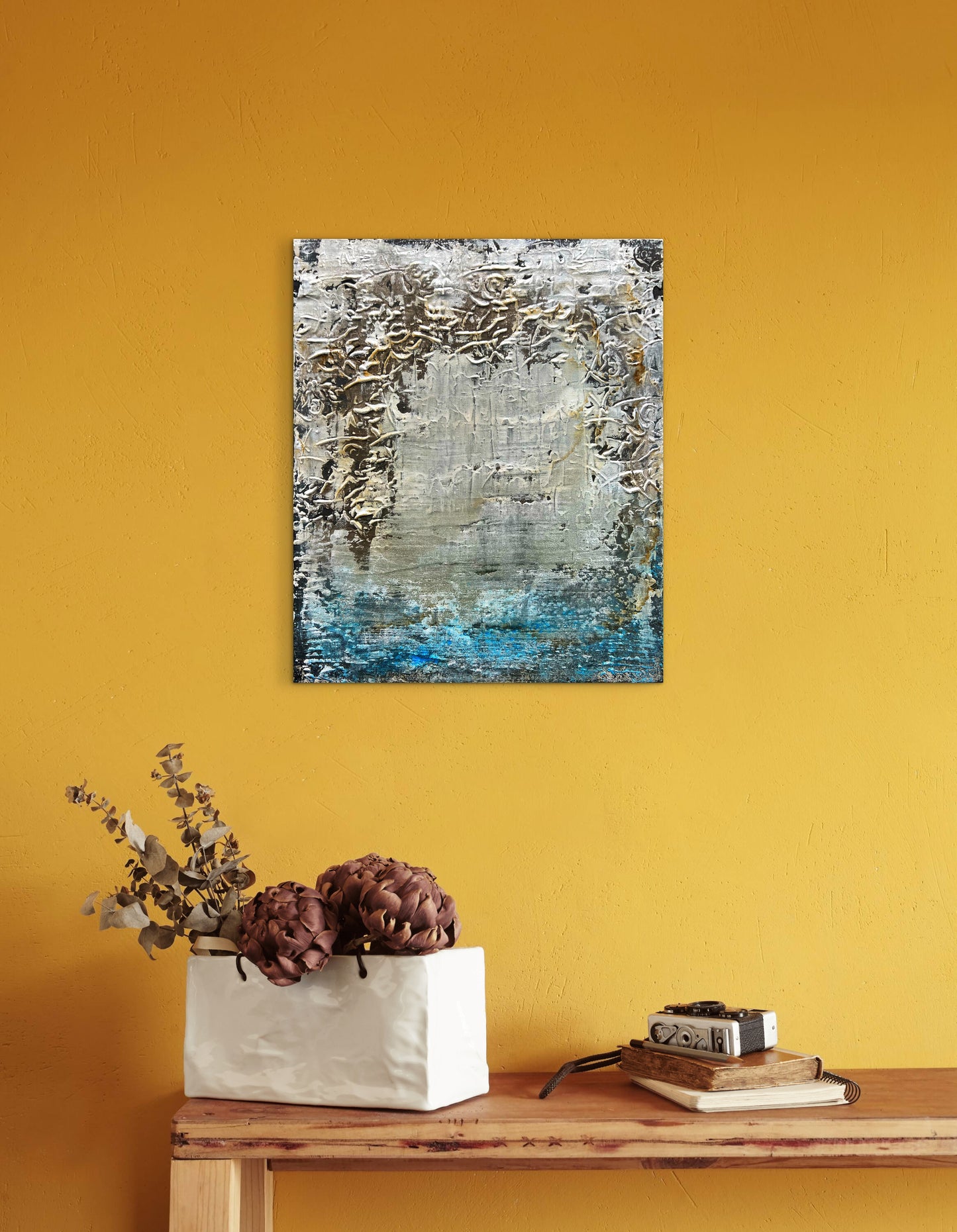 Veus del Passat Original Textured Abstract Painting  |  15.0" × 18.1"
