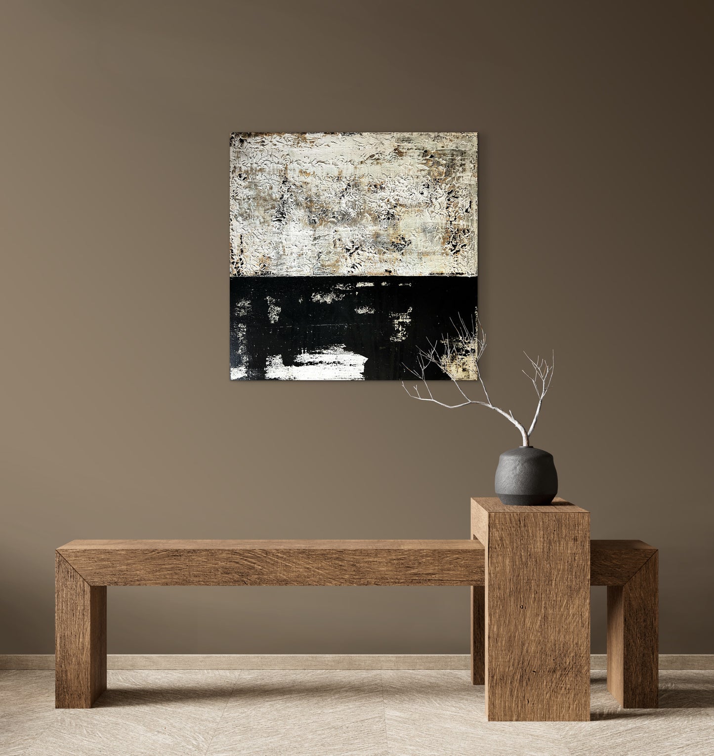 Organic Pulse – Large Earthy Wabi-Sabi Textured Painting | 32x32”
