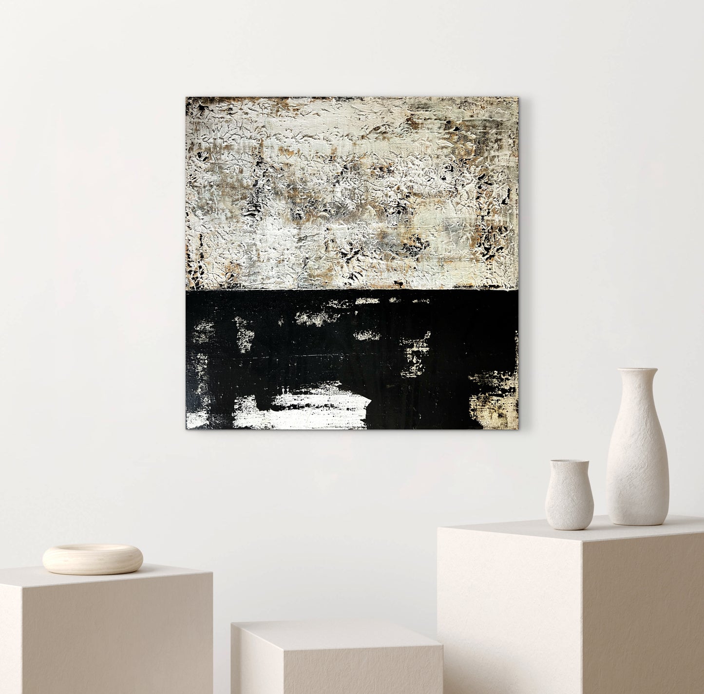 Organic Pulse – Large Earthy Wabi-Sabi Textured Painting | 32x32”