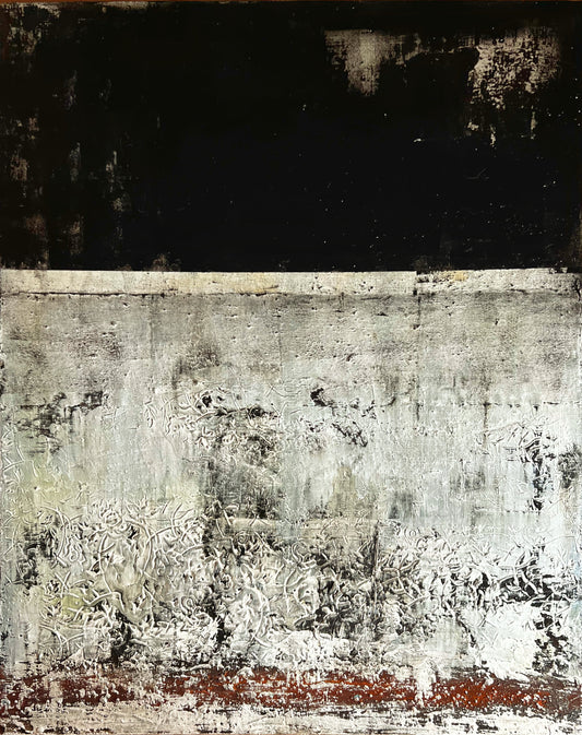 Record Trencat – Large Barcelona Modernism Architectural Textured Painting | 40x32”