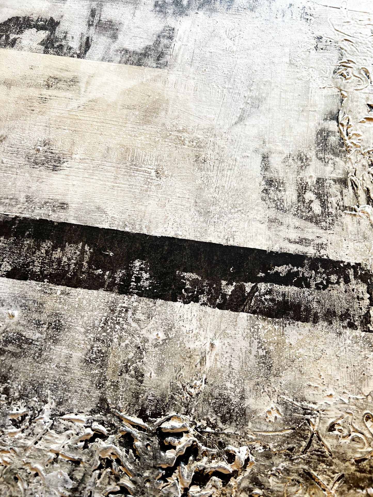 Broken Geometry – Large Architectural Minimalist Textured Painting | 40x32”