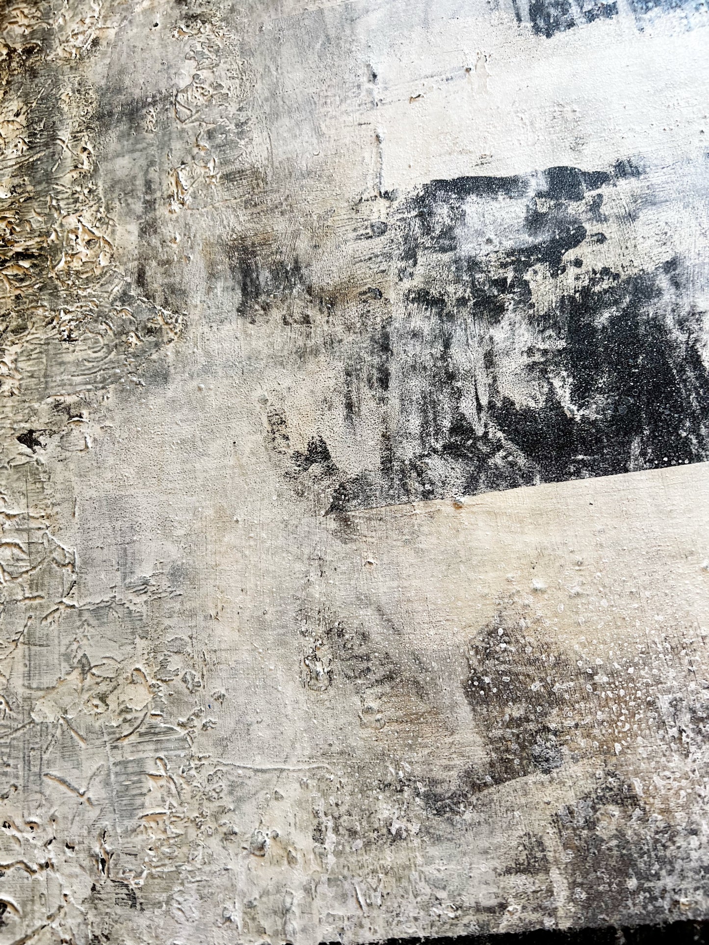 Broken Geometry – Large Architectural Minimalist Textured Painting | 40x32”