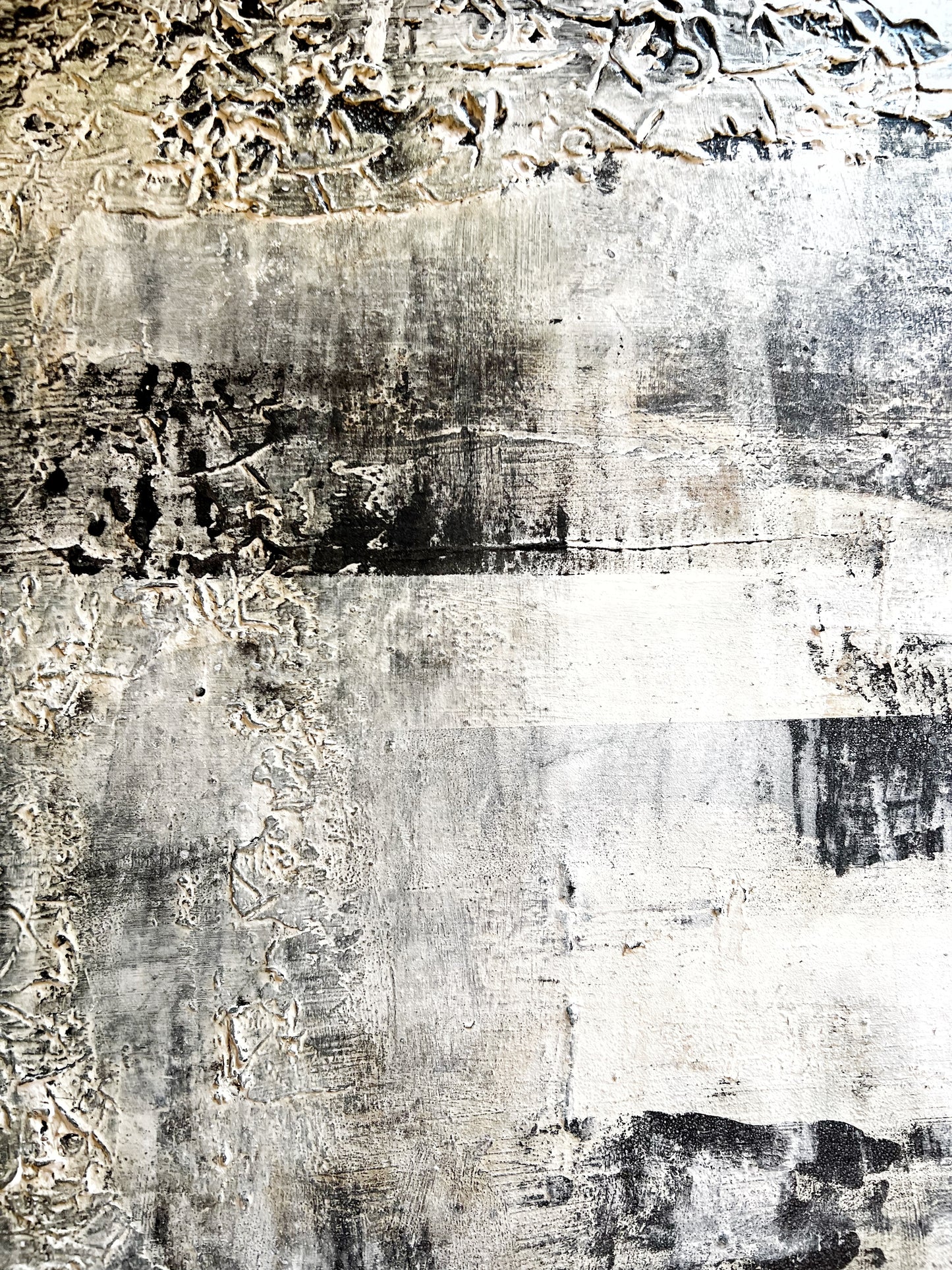 Broken Geometry – Large Architectural Minimalist Textured Painting | 40x32”