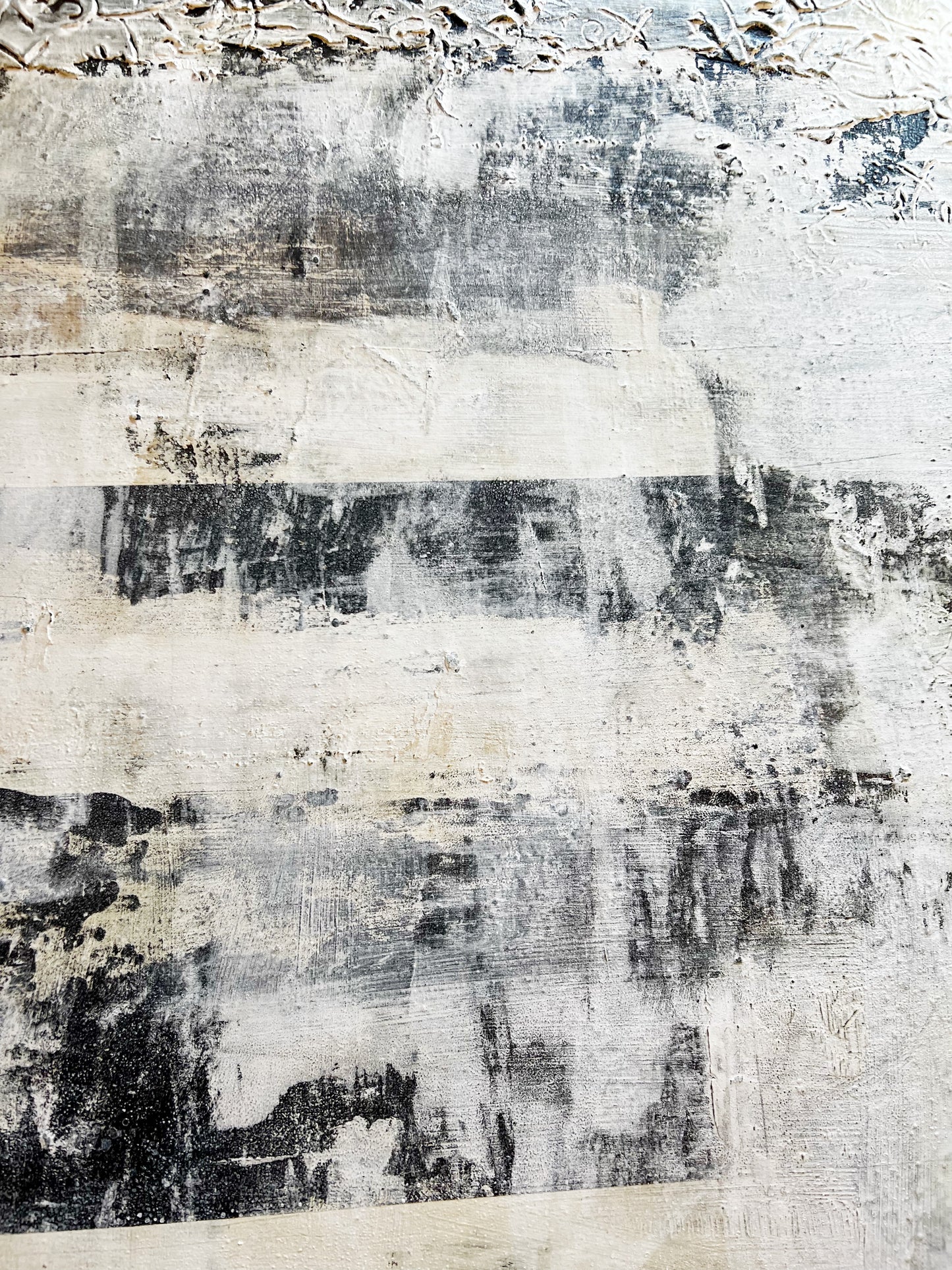 Broken Geometry – Large Architectural Minimalist Textured Painting | 40x32”