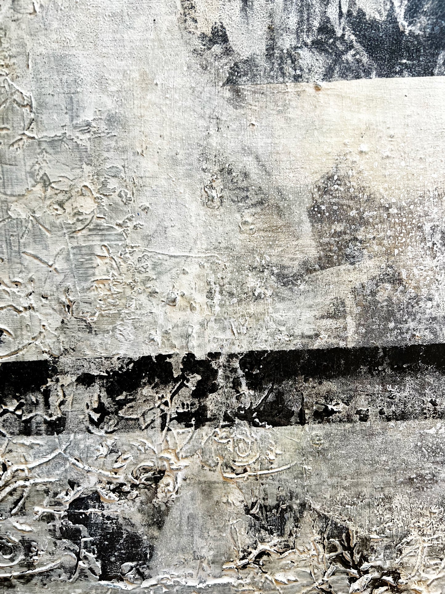 Broken Geometry – Large Architectural Minimalist Textured Painting | 40x32”
