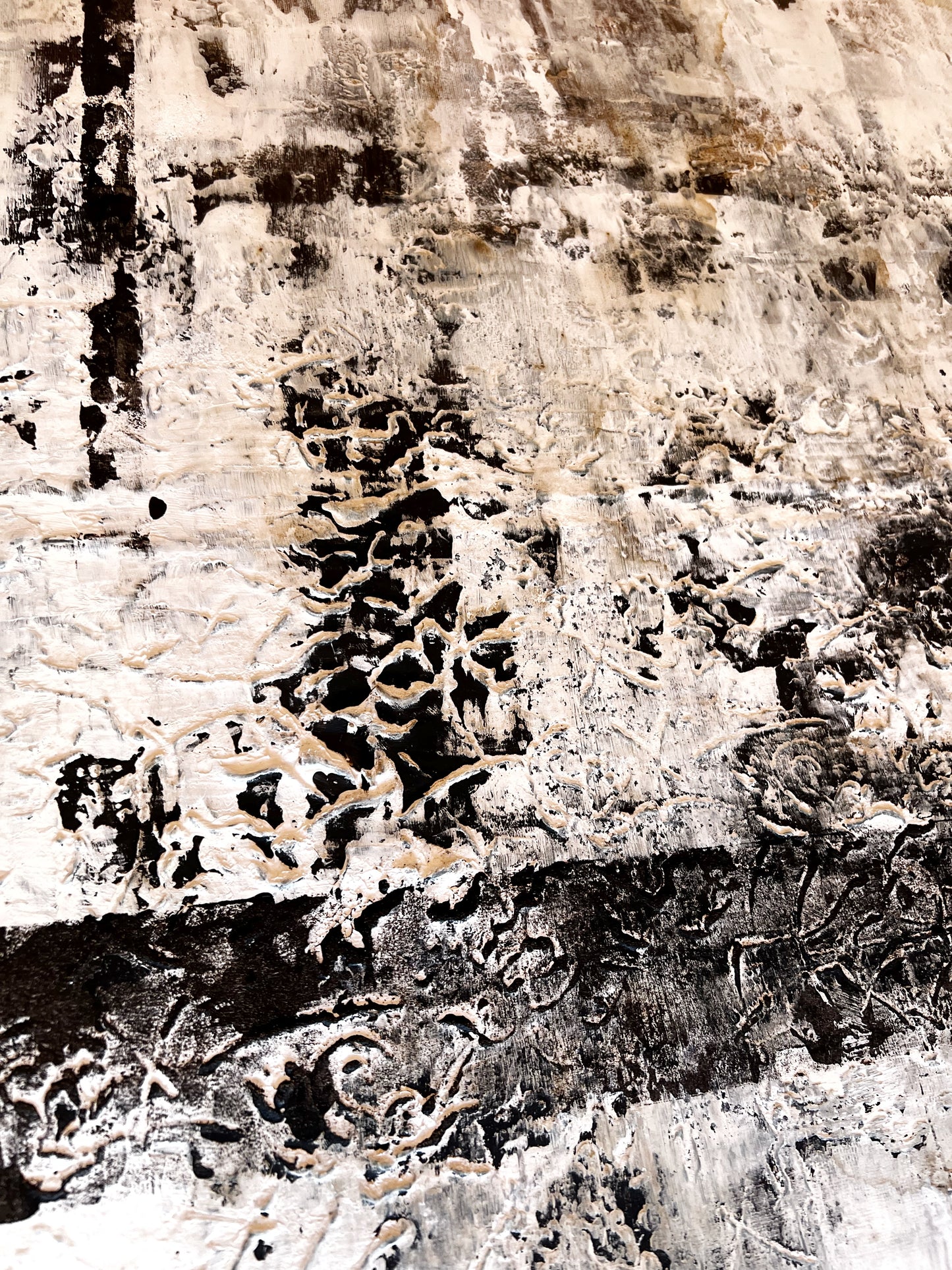 Faded Elegance – Large Barcelona Modernism Architectural Textured Painting | 40x32”