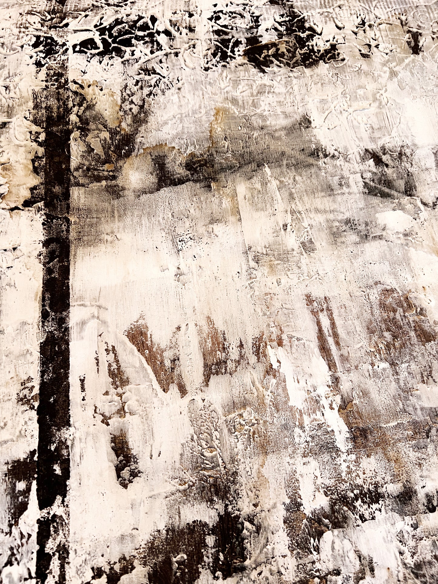 Faded Elegance – Large Barcelona Modernism Architectural Textured Painting | 40x32”