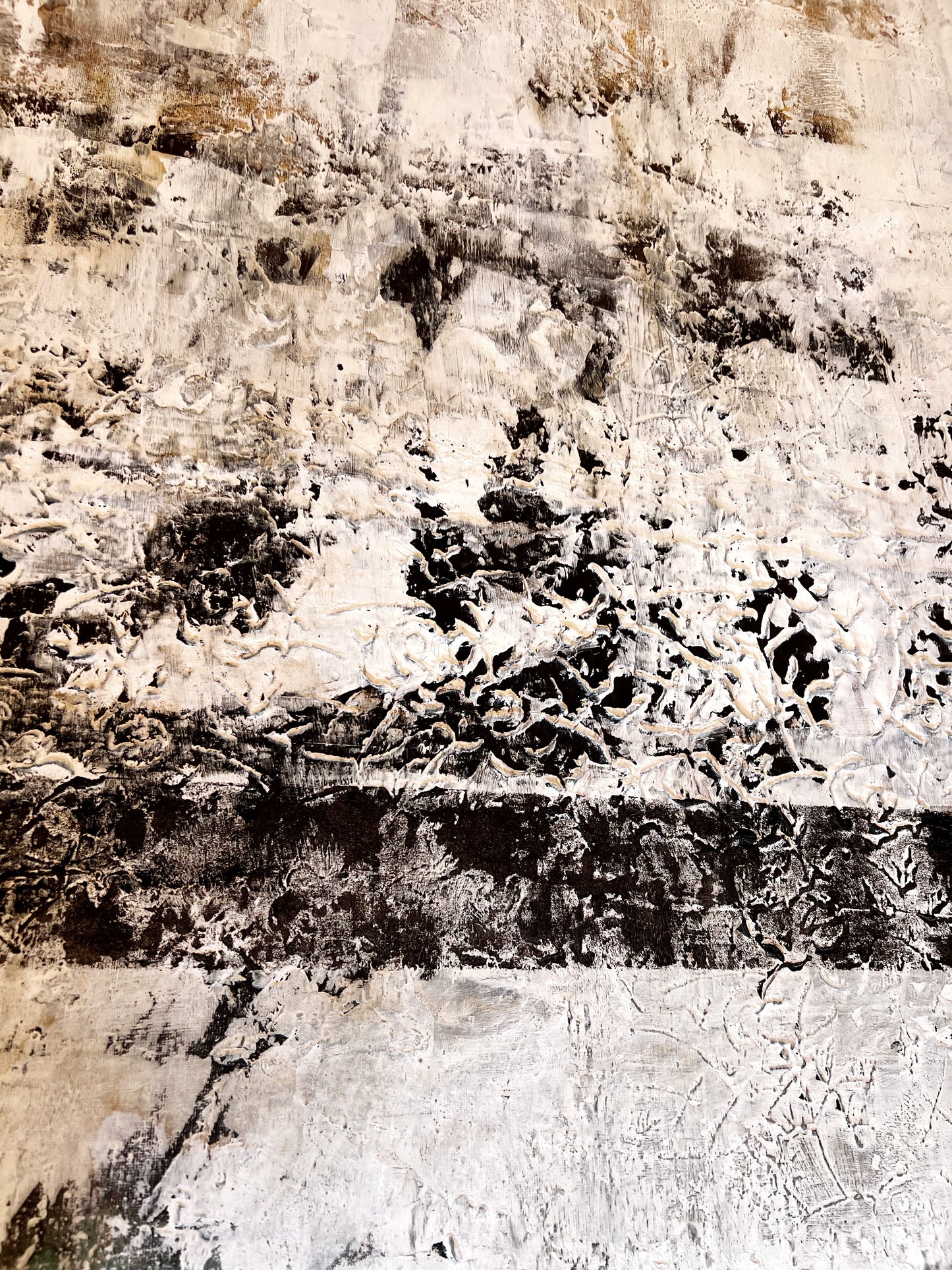 Faded Elegance – Large Barcelona Modernism Architectural Textured Painting | 40x32”