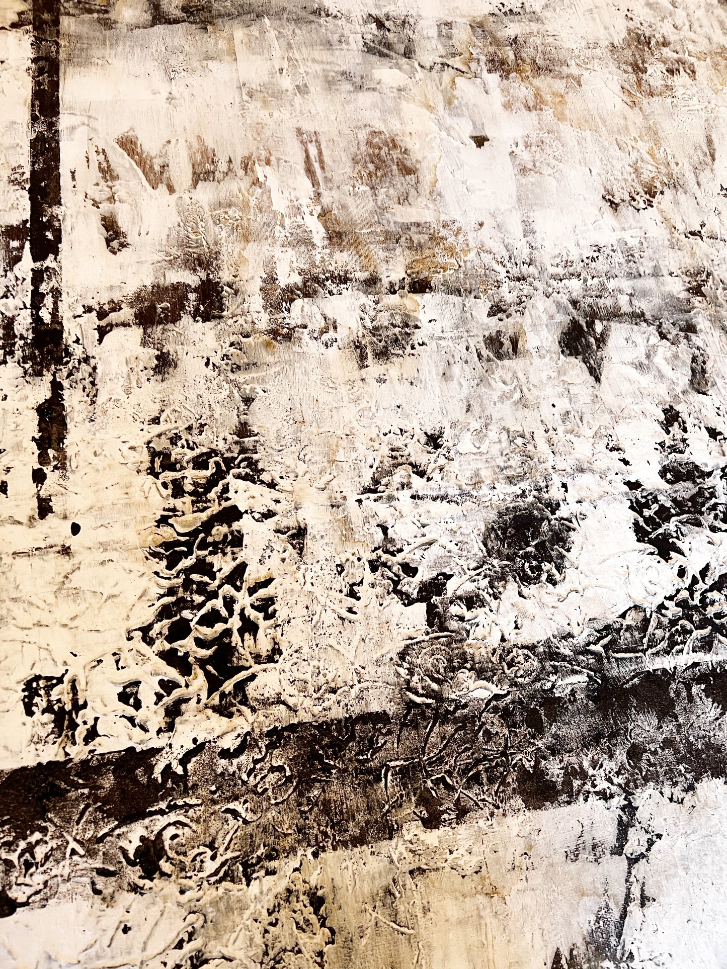 Faded Elegance – Large Barcelona Modernism Architectural Textured Painting | 40x32”