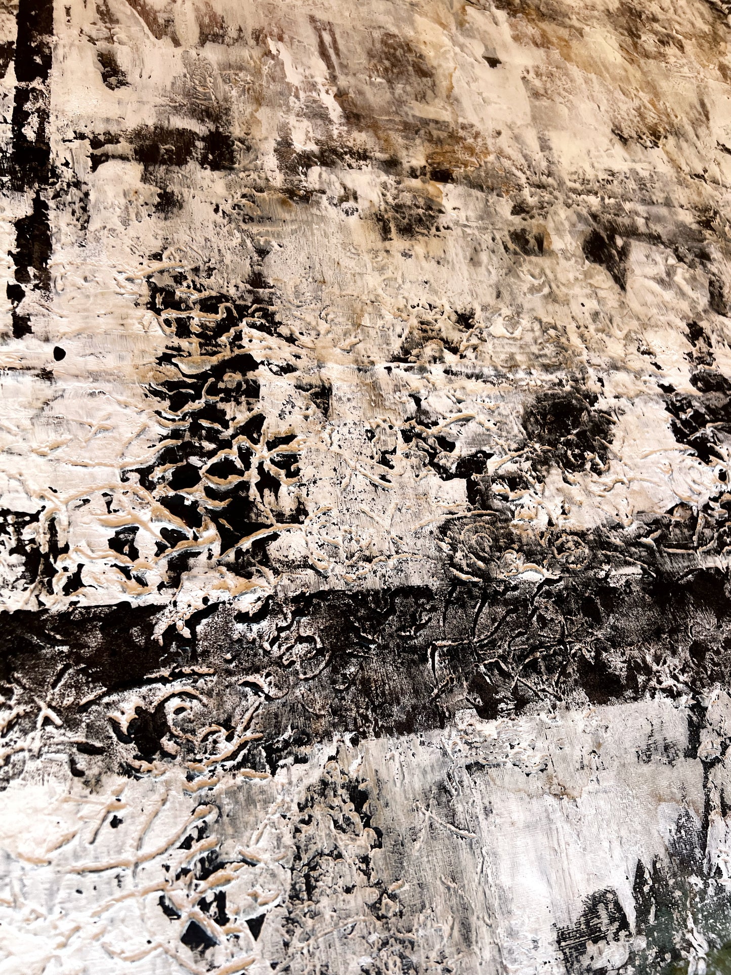Faded Elegance – Large Barcelona Modernism Architectural Textured Painting | 40x32”