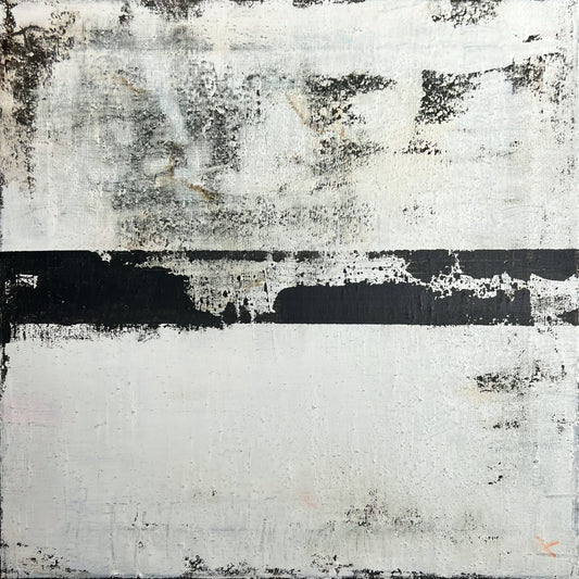 Final Line – Original Minimalist Geometric Textured Painting | 20x20”