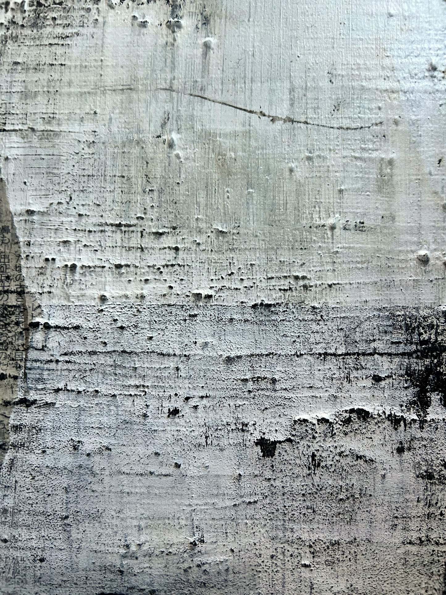 Echo of Edo – Original Japanese Newspaper Collage Textured Painting | 16x13"