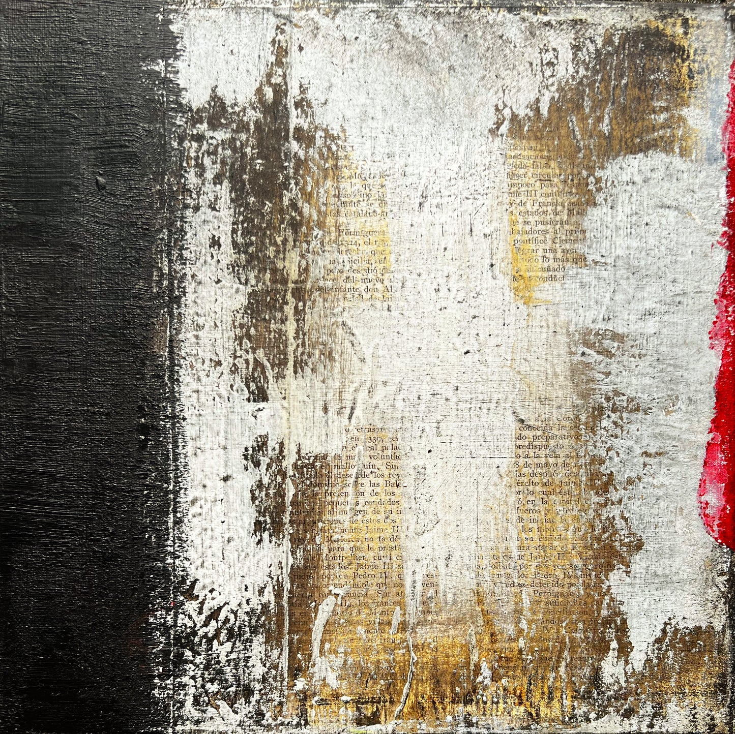 Traces of History – Original Wabi-Sabi Layers Textured Painting | 12x12"