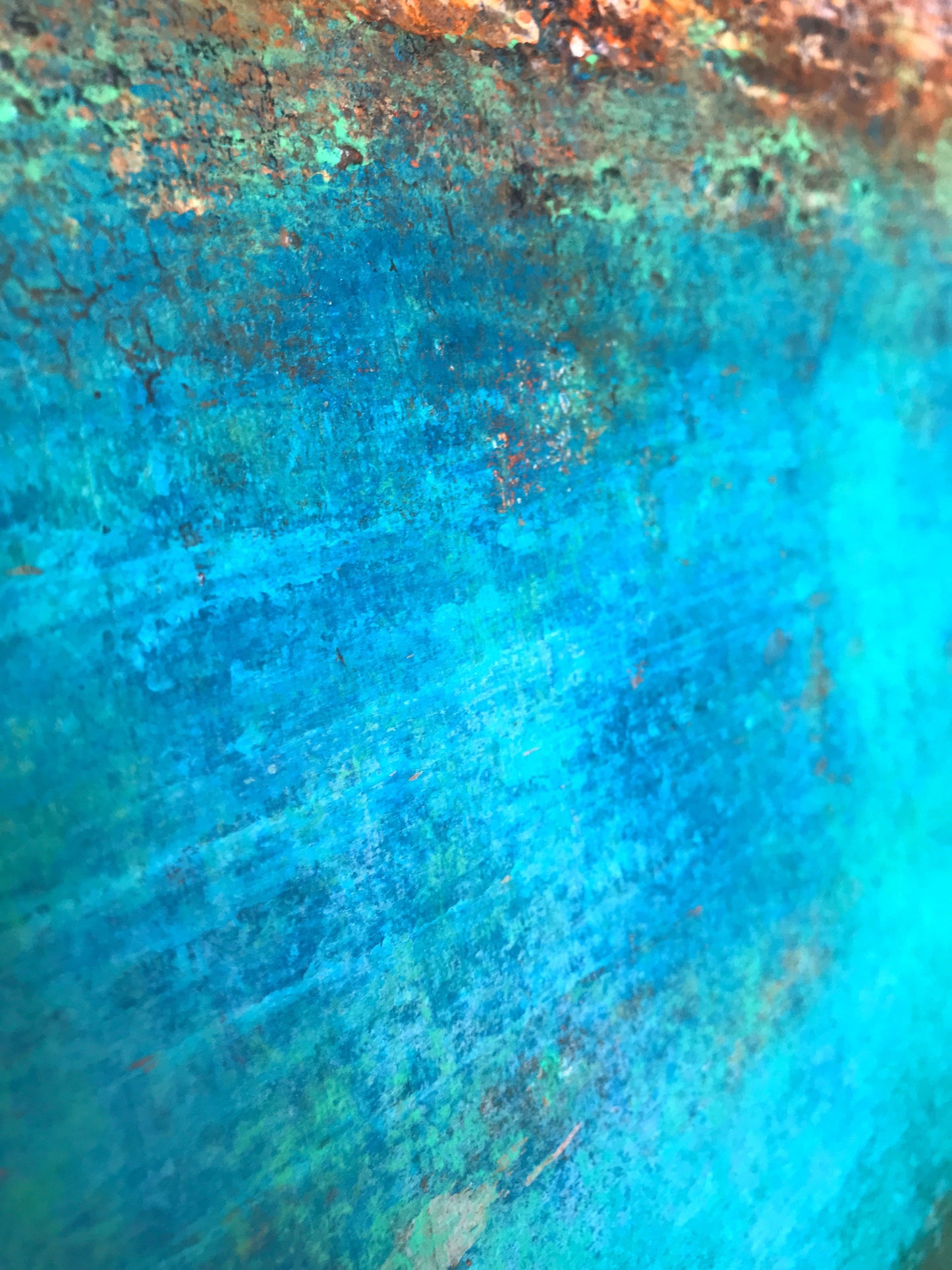 No. 2037 | Original Turquoise Horizon Abstract Painting | Textured Mixed Media on Canvas | 24 × 20 in
