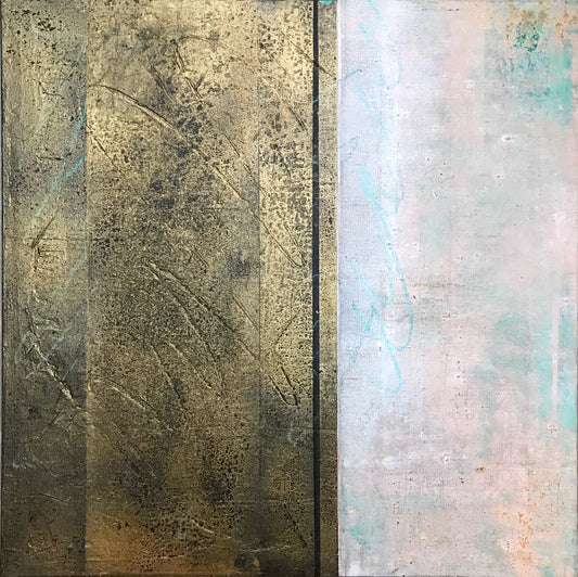 Gold Remains – Original Wabi-Sabi Metallic Textured Painting | 20x20”