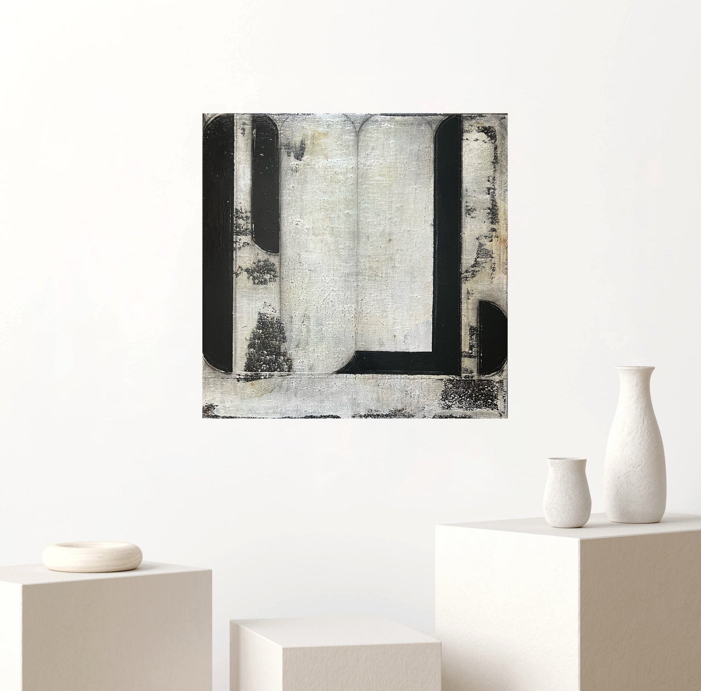 Silenci amb Aroma – Original Architectural Wabi-Sabi Textured Painting | 16x16”