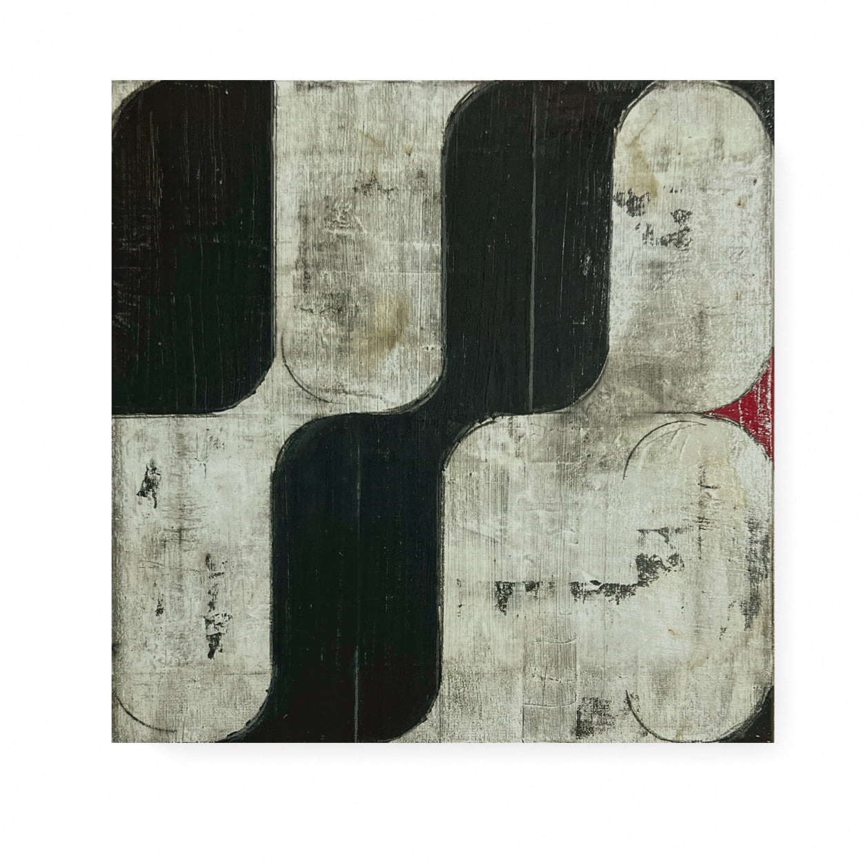 Soft Geometry of Memory – Original Minimalist Grid Textured Painting | 16x16”