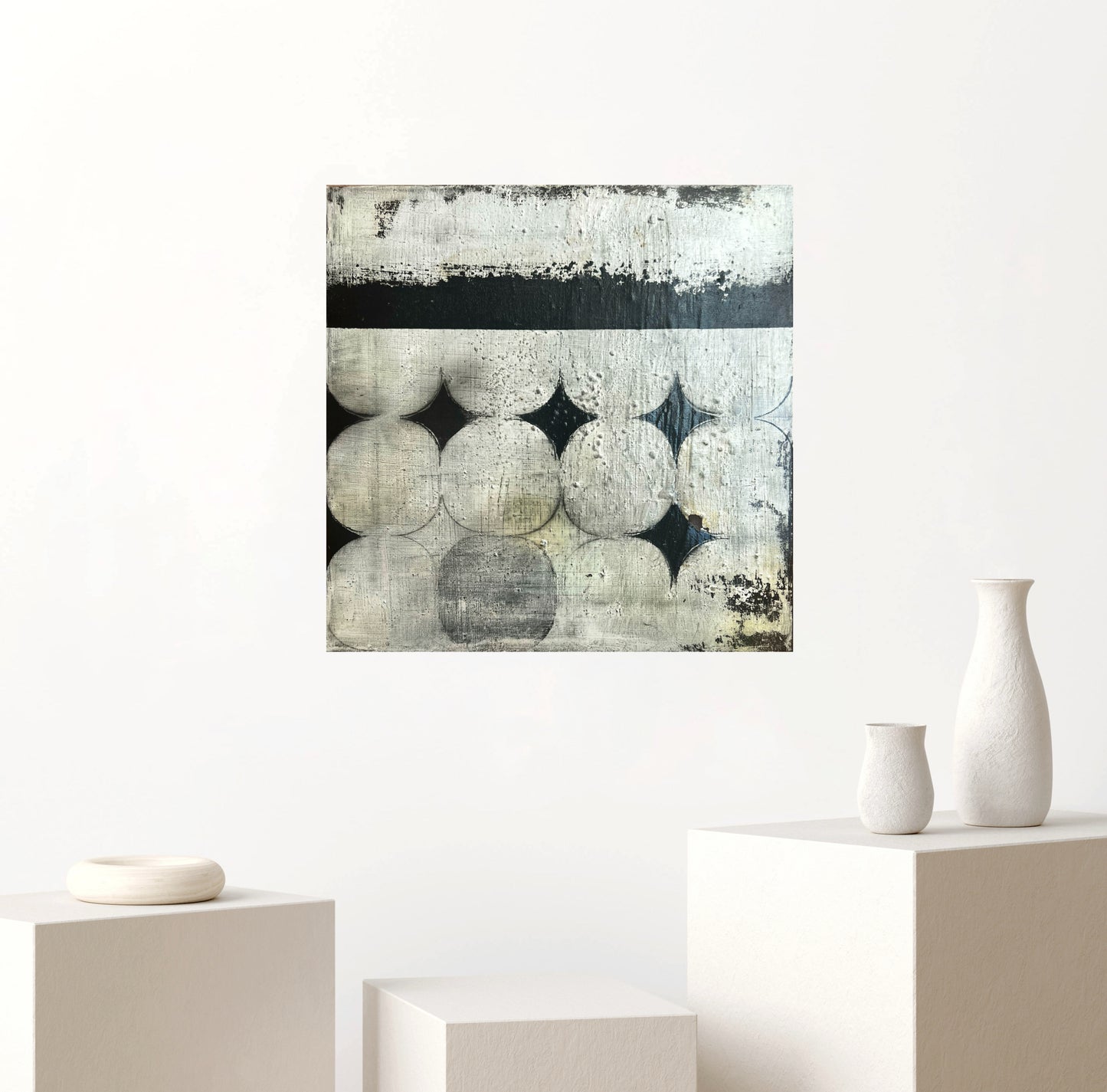 Erosió del Rigor – Original Wabi-Sabi Eroded Textured Painting | 16x16