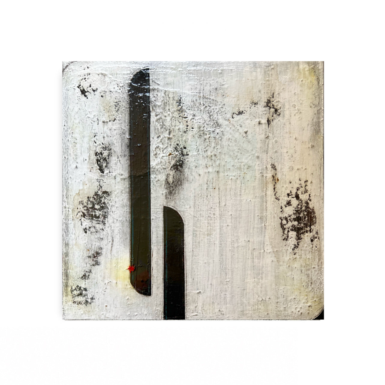 Red Wound – Original Off-White Textured Minimalist Painting | 20x20”