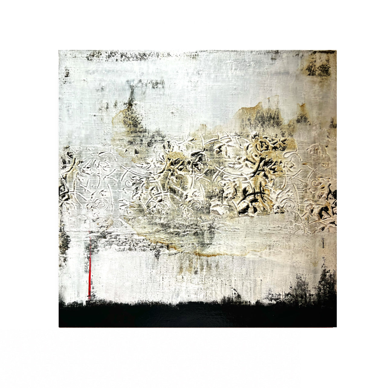 The Hidden Pulse - Original Textured Abstract Painting 20x20" by Sergio Aranda
