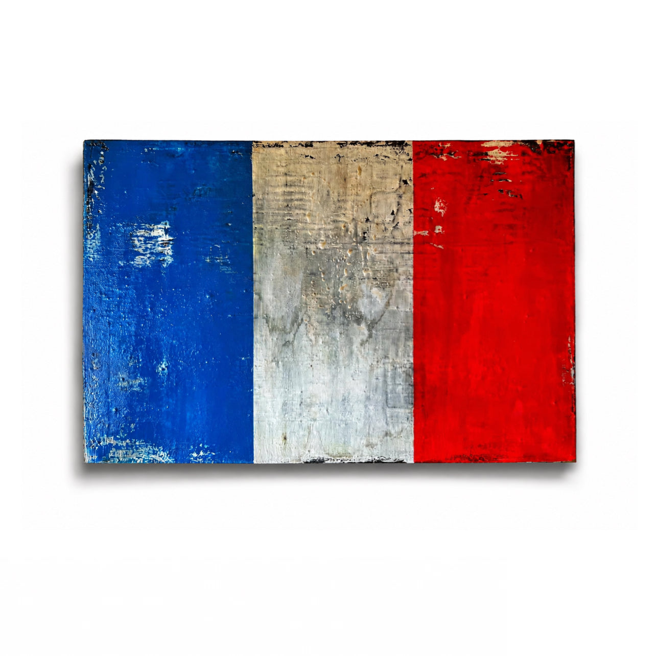 Mémoire de France – Original French Flag Textured Mixed Media Painting | 23.6" x 15.7" | 60 cm x 40 cm
