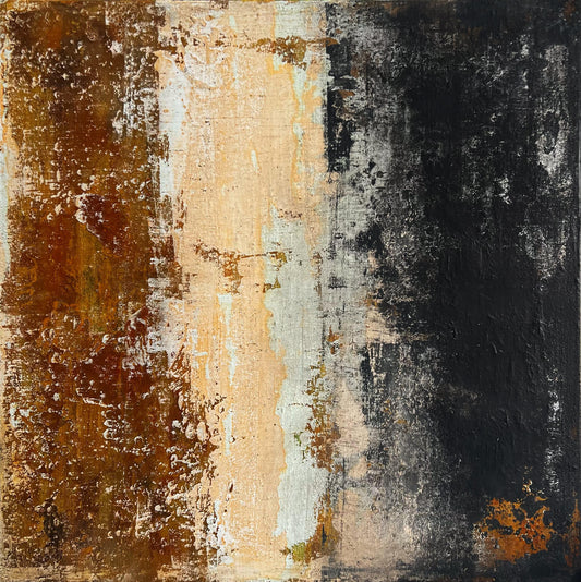 Strates de la Mémoire – Original Layered Wabi-Sabi Textured Painting | 20x20”