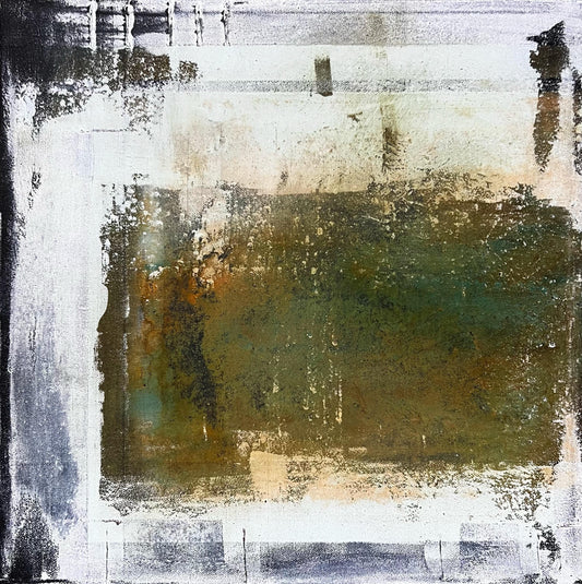 Mosaïques d’antan – Original Wabi-Sabi Mosaic Textured Painting | 16x16"