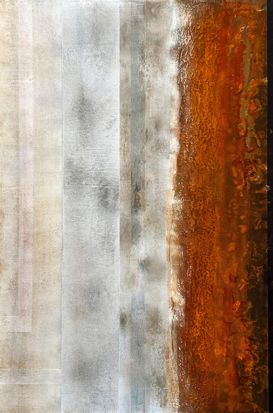 Remnants of Beauty – Original Industrial Rust Heavy Textured Painting | 36x24”