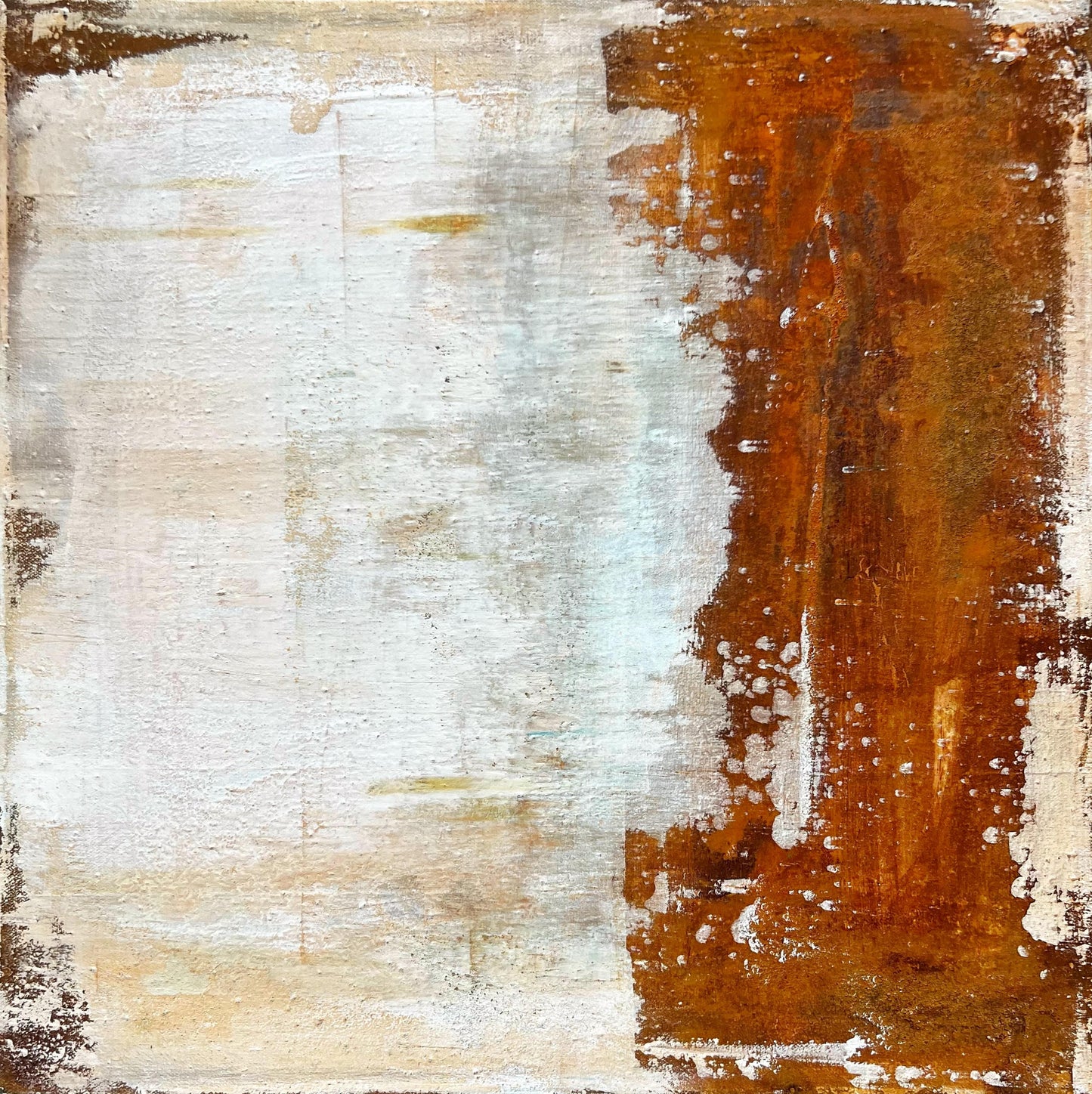 No. 2356 | Original Wabi-Sabi Abstract Painting | Earthy Rust Mixed Media on Canvas | 50 x 50 cm