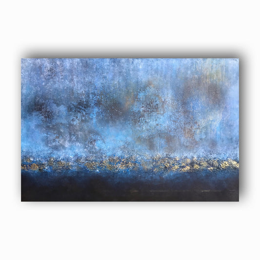 Abstract Textured Painting Gold Landscape