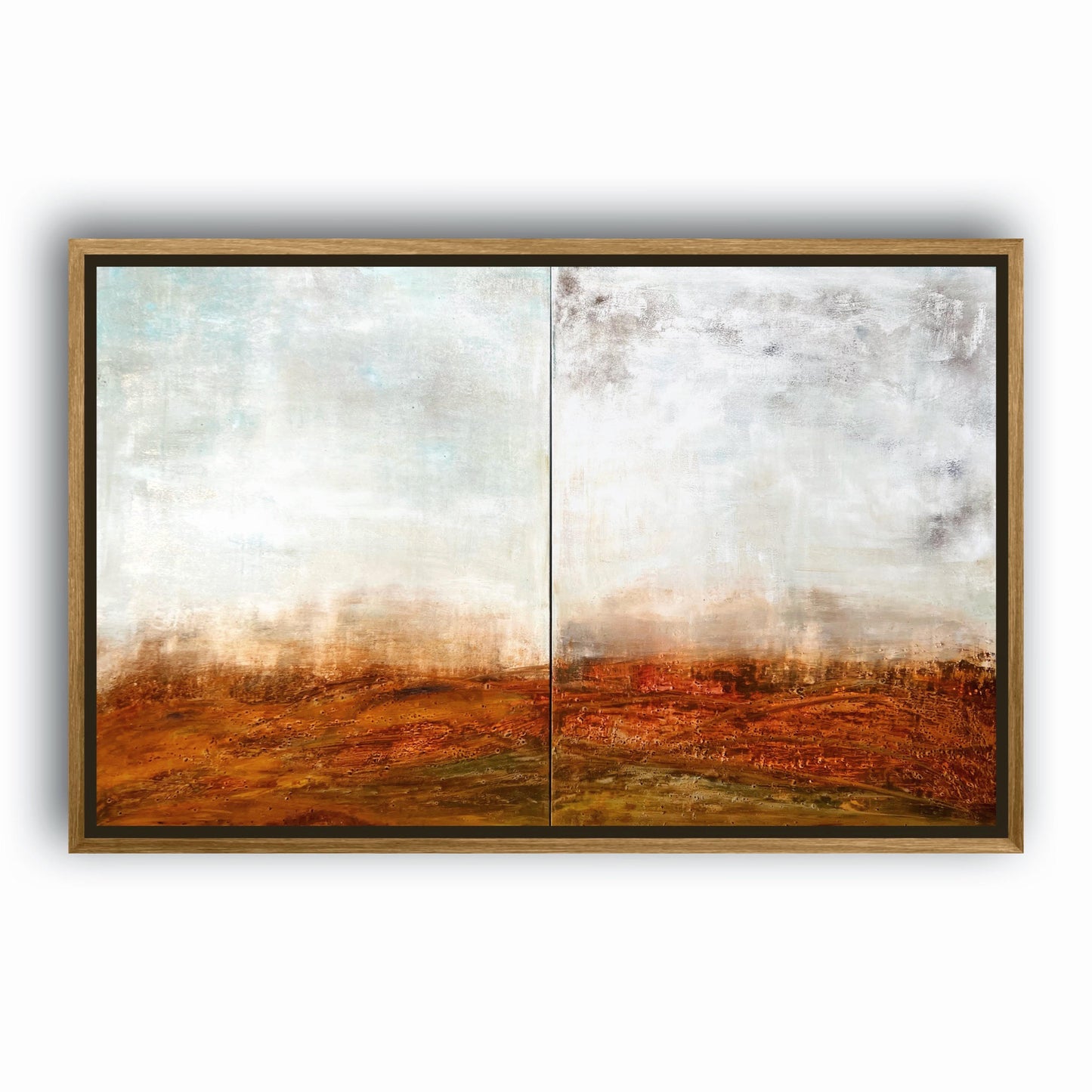 No. 2338 | Original Abstract Landscape Diptych Painting | Mixed Media on Canvas | 200 x 80 cm