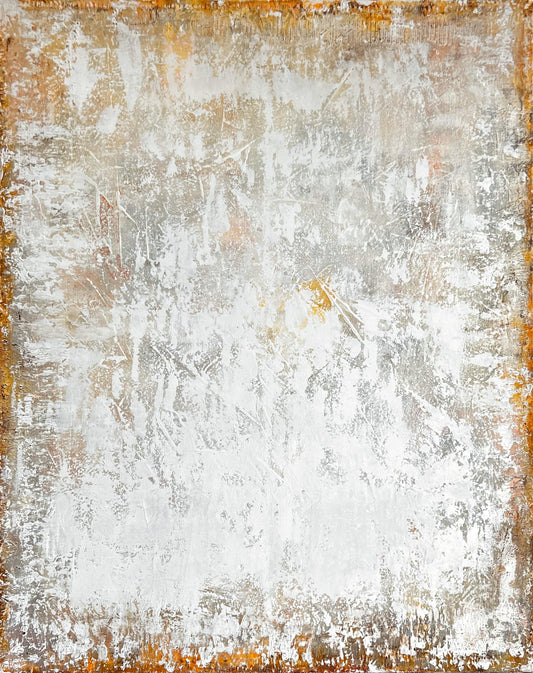 Silencio Oxidado – Original Industrial Rust Large Architectural Textured Painting | 40x32”