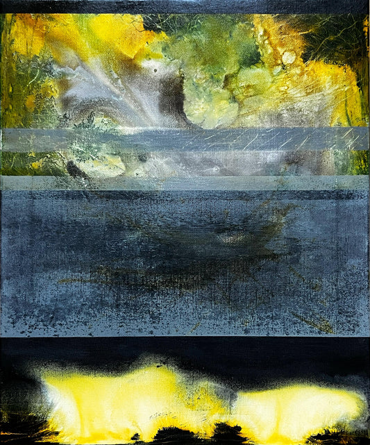 Junto al lago – Original Earthy Minimalist Textured Painting | 18x15"