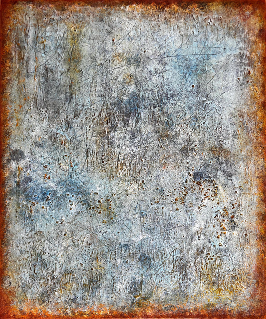 Rigide – Original Geometric Architectural Heavy Textured Painting | 24x20" Deep Profile